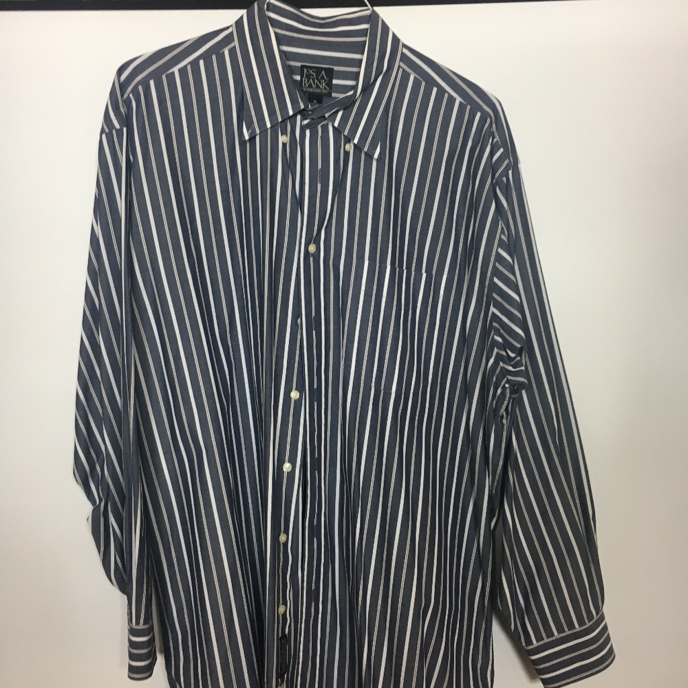 Jos. A. Bank - Button Up - Gray/ White - XL